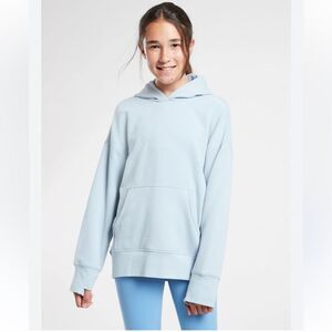 Athleta Girl Retroactive hoodie sweatshirt & jogger sweatpants light blue XXL 16